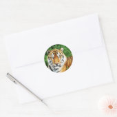 Sticker Rond Détente du tigre (Enveloppe)