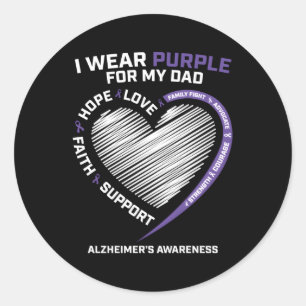 Sticker Rond Detia Je Porte Du Violet Pour Mon Père Alzheimers