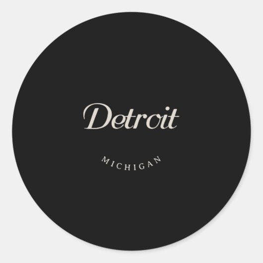 Sticker Rond Détroit MI (Devant)
