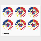 Sticker Rond Detroit, Michigan (Feuille)