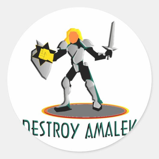 Sticker Rond Détruisez Amalek (Devant)