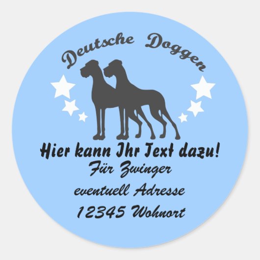 Sticker Rond Deutsche Doggen (Devant)