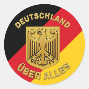 Sticker Rond Deutschland Über Alles