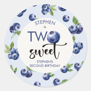 Sticker Rond Deux anniversaire de enfant de bleuets doux