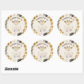 Sticker Rond Deux anniversaire de girafe à impression d'animal (Feuille)