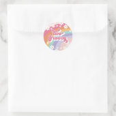 Sticker Rond Deux Arc-en-ciel rétro Super 2e anniversaire (Sac)