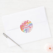 Sticker Rond Deux Arc-en-ciel rétro Super 2e anniversaire (Enveloppe)