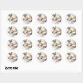 Sticker Rond Deux bagues mariages sur satin avec amour (Feuille)