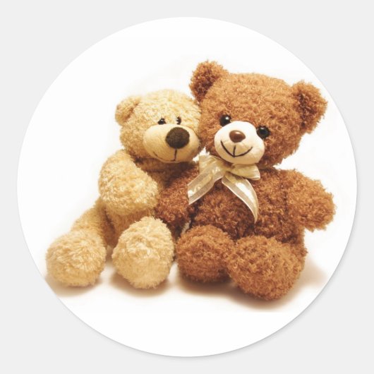 Sticker Rond Deux Beaux Design Nounours (Devant)
