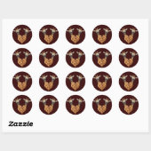 Sticker Rond Deux belles girafes (Feuille)
