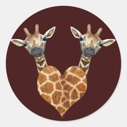 Sticker Rond Deux belles girafes (Devant)