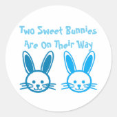 Sticker Rond Deux Bunnies Doux Jumeaux (Devant)