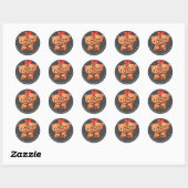 Sticker Rond Deux caricatures s'étreignent. (Feuille)