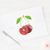 Sticker Rond Deux cerises douces (Enveloppe)