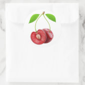 Sticker Rond Deux cerises douces (Sac)