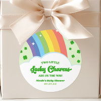 Deux charmes chanceux Baby shower Rainbow Twins