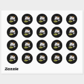 Sticker Rond Deux chats mignons mangeant Spaghetti Vincent Van (Feuille)