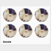 Sticker Rond Deux chats Poing (Feuille)