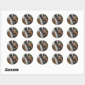 Sticker Rond Deux chiens de boxe (Feuille)
