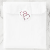 Sticker Rond Deux coeurs... (Sac)