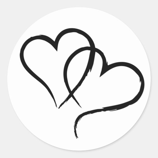 Sticker Rond Deux coeurs (Devant)