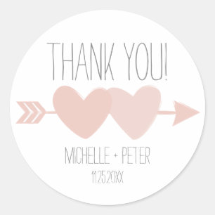 Sticker Rond Deux coeurs