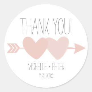 Sticker Rond Deux coeurs