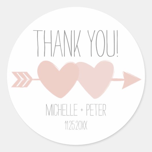 Sticker Rond Deux coeurs (Devant)