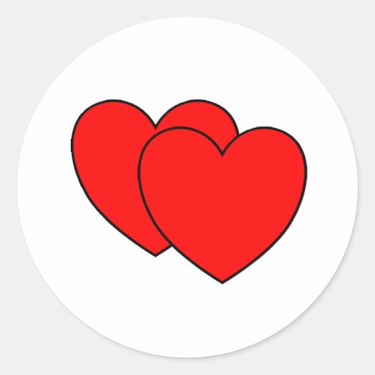 Sticker Rond Deux coeurs (Devant)