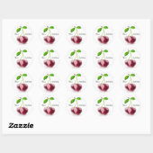 Sticker Rond Deux coeurs de cerise (Feuille)