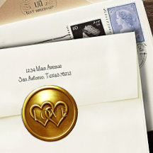 Deux cœurs d'or entrelacés Amour de mariage