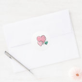 Sticker Rond Deux coeurs et un papillon (Enveloppe)