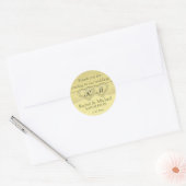 Sticker Rond Deux Coeurs Monogramme Faux Gold Foil (Enveloppe)