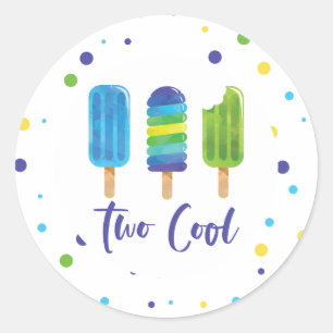 Sticker Rond Deux Cool 2e anniversaire