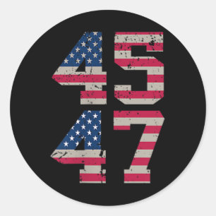 Sticker Rond (Deux Côtés) 45 47 Trump Meilleure Couverture Que