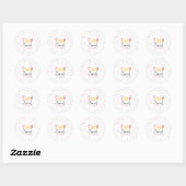 Sticker Rond Deux crème glacée douce Deuxième fête d'anniversai (Feuille)