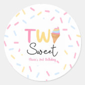 Sticker Rond Deux crème glacée douce Deuxième fête d'anniversai (Devant)