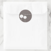 Sticker Rond Deux Dandelions Taupe Mariage Rustique Favoriser (Sac)