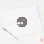 Sticker Rond Deux Dandelions Taupe Mariage Rustique Favoriser (Enveloppe)