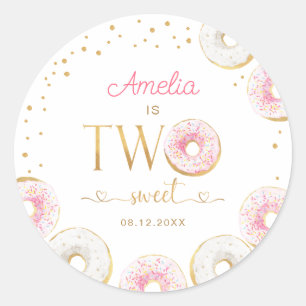 Sticker Rond Deux douces beignets d'or rose
