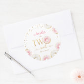 Sticker Rond Deux douces beignets d'or rose (Enveloppe)