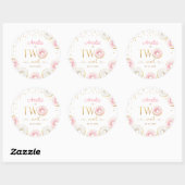 Sticker Rond Deux douces beignets d'or rose (Feuille)