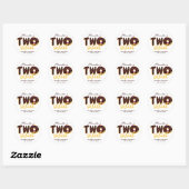 Sticker Rond Deux doux 2ème anniversaire de Donut Chocolate Scr (Feuille)