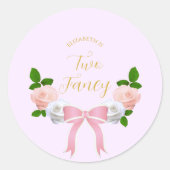 Sticker Rond Deux Fancy Bow Floral Anniversaire (Devant)