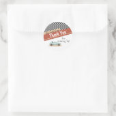 Sticker Rond Deux Fast Car Theme Unique Jaune Rouge Noir (Sac)