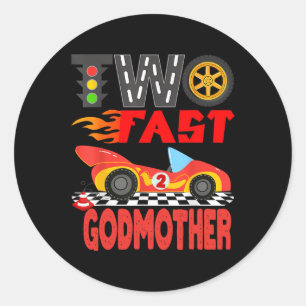 Sticker Rond Deux Fast Godmère Pit Crew Racing voiture famille 