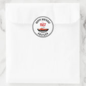 Sticker Rond Deux Fast Race Car Boy 2e fête d'anniversaire (Sac)