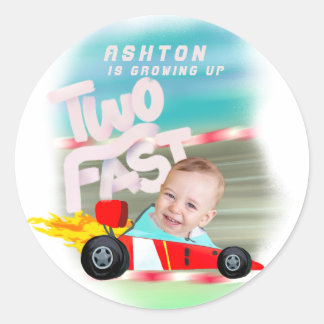 Sticker Rond Deux fêtes d'anniversaire rapides