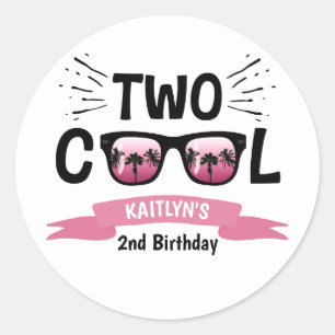 Sticker Rond Deux filles Cool 2e anniversaire