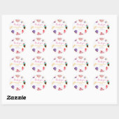 Sticker Rond Deux filles douces 2e anniversaire (Feuille)